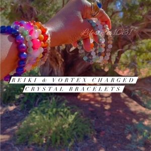 Reiki and Vortex Charged Crystal Bracelets. Set of 3